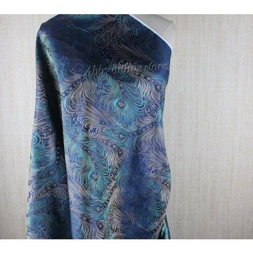 75*50cm Peacock style Metallic Jacquard Brocade Fabric,3D jacquard fabric, yarn dyed fabric for Womens Coat Dress Skirt