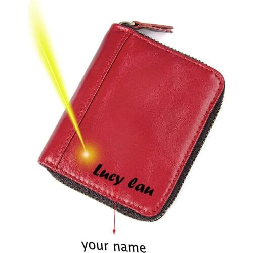 10.5x9cm women men multi color organ card holder top layer genuine leather coin bag wallet free name logo engraving gift