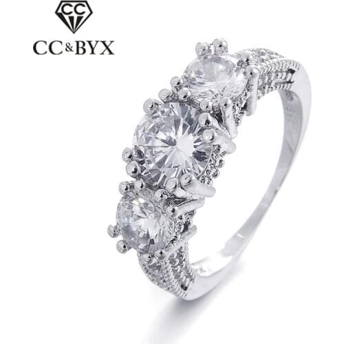 White gold color women engagement ring cz jewelry rings for women bijoux femme aneis fashion gifts CC204