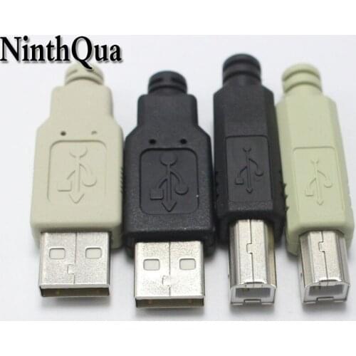 1set USB 2.0 + Type B Male USB Printer Scanner Extender Adapter Data Sync Coupler Converter DIY Repair Connector Free-Welding