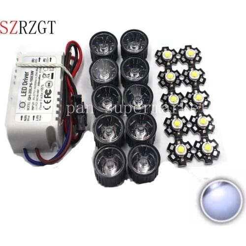 10X 3W Cool white 6000k 3500k 4000k 10000k 20000k 30000k with Bridgelux High Power LED + 10pcs lens + 1pcs 6-10x3w driver