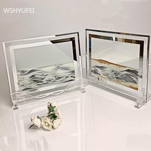 3D Landscape Quicksand Painting Living Room Decoration Glass Hourglass Moving Sand Picture Home Decore Housewarming Gifts