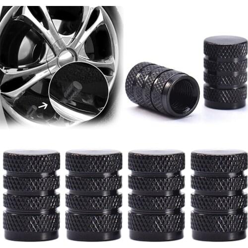 4pcs Car Wheel Tire Aluminum Alloy American Valve Stem Caps Durable Auto Tire Valve Rim Stem Cap Dust Cover Accessories