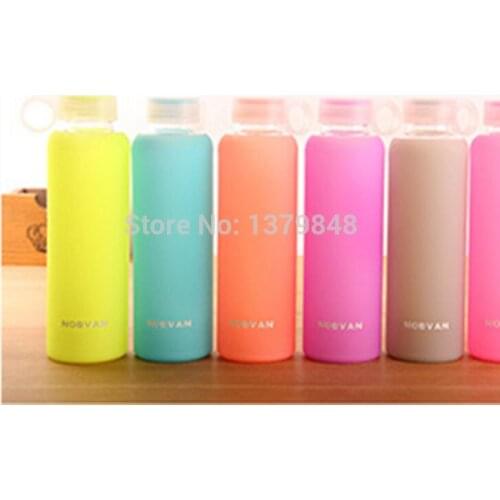 450ML Hollywood stars love glass silicone player water bottle colorful jelly bottle