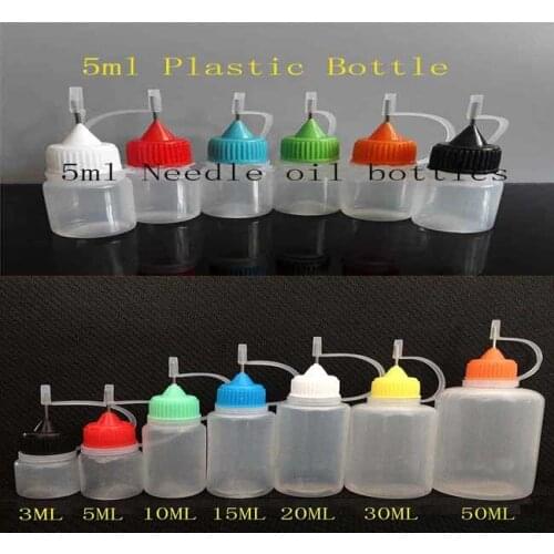 500pcs/lots PE 5ml Empty E-liquid Bottle Needle Dropper Bottle for Ego Electronic Cigarette Plastic oil Bottle Free shipping
