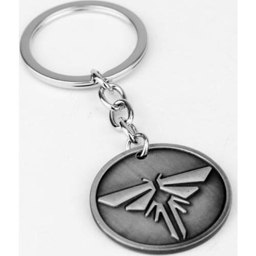 New Arrival The Last Of Us 2 Keychain Firefly Logo Letter Dogtag Joel Ellie Vintage Retro Antique Pewter Keyring Key Chain Ring