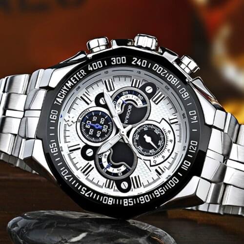 2021 WWOOR Relogio Masculino Mens Watches Top Brand Luxury Mens Fashion Luminous Quartz Watch Waterproof Stainless Steel Watch