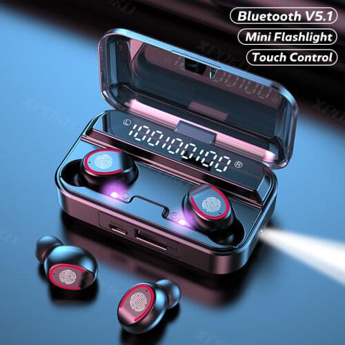 DODOCASE F9-V5.0 Bluetooth 5.0 Earphones TWS Fingerprint Touch Headset HiFI Stereo In-ear Earbuds Wireless Headphones for sport