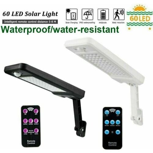 Dreamburgh 1000LM 60LED Solar Dimmable Wall Light PIR Motion Sensor Lamp Outdoor Remote Control Street Light Solar Garden Light
