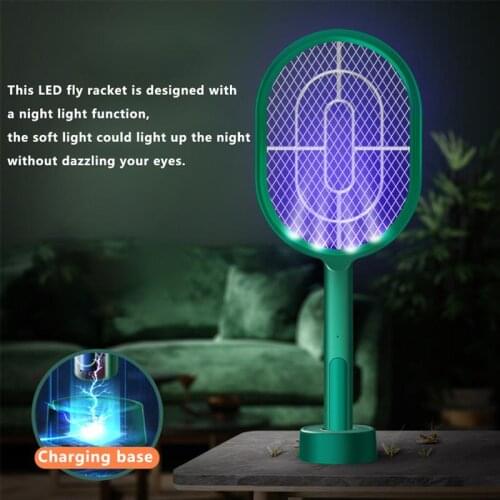 Electric Mosquito Killer Fly Bat LED USB Electric Bug Racket Rechargeable Portable Pest Insect Control Device