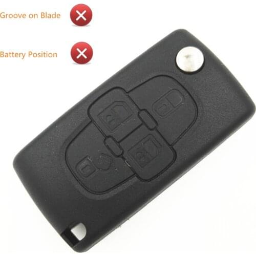 4 Buttons Flip Blank Key Fob for Citroen C2 C3 C4 C5 C6 C8 Xsara Picasso CE0523 Key Shell no Groove on Blade no Battery Position