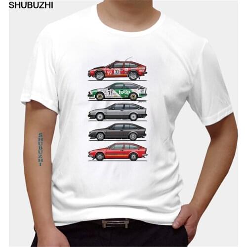 T Shirt Alfa Romeo Alfetta GTV6 Autodelta Squadra Totip Car Mens Natural Cotton Tees Oversize Style Teenage Oversized T-Shirt
