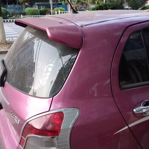 Use For Toyota Yaris 2008-2013 Spoiler ABS Plastic Forging Carbon Fiber Look Rear Trunk Wing Car Body Kit Accessories
