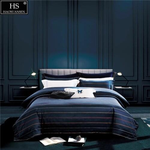 Delicate Elegant Stripes 4Pieces Yarn Dyed Jacquard Bedding Sets Bed Linens King Size Duvet Cover Set Pillowcase BedSheets