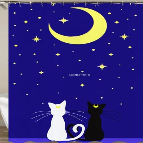 Best-selling Cartoon Digital Print Bathroom Thick Drapery Polyester Waterproof and Mildew Proof Shower Curtain