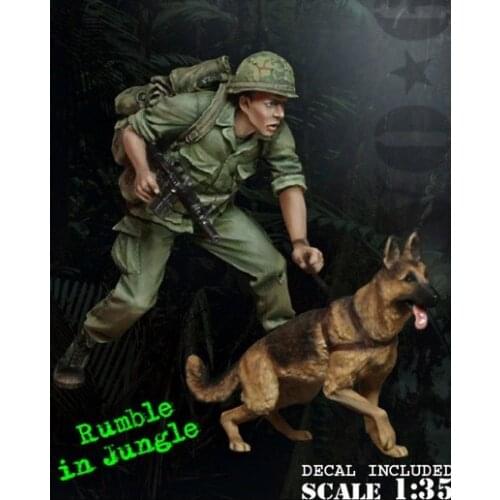 1/35 scale Vietnam War US Army and Army Dog miniatures Resin Model Kit figure Free Shipping