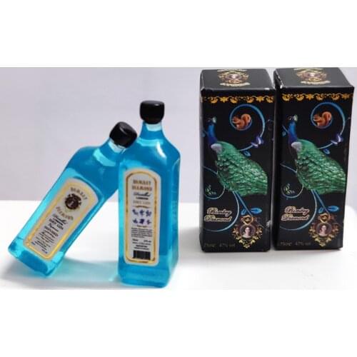 Miniature Dollhouse Food Mini Drink 2 bottles for bombay dry gin wine Model For Blyth Barbies Doll lhouse Miniture Toys