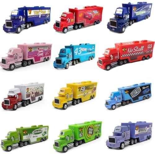 Disney Alloy Cars Lightning McQueen NO.95 Trunk MACK NO.86 Uncle Jimmy The King 1:55 Diecast Metal Alloy Model Toys Car For Kids