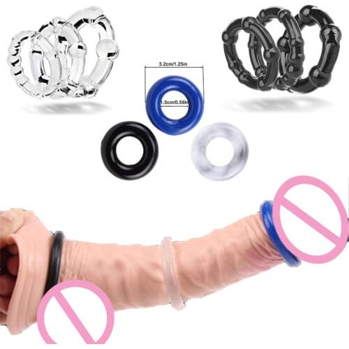 3 Pcs Color Different Soft Silicone Cock Sex Ring Cock Riong Erection Penis Erotic Rings Sex Toys For Men Couples Adult Sex Shop