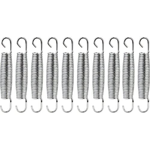Outdoor Mat Trampoline Pad Hand Pull Tool Springs with 1 T-Hook Jumping Bed Spring Fix Repair Metal T-Hook,Set of 11