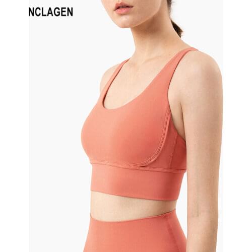 NCLAGEN Women Sports Bra Padded High Support Impact Yoga Crop Top With Push Up GYM Underwear Workout Vest Running Sexy Tank Tops