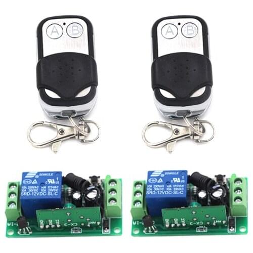 New DC9V 12V 24V 1Channel RF Wireless Remote Control Switch System 2 Receiver & 2 Transmitter 315/433mhz Learning Code