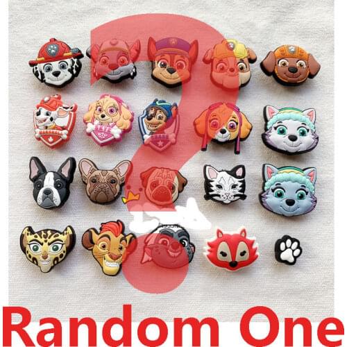Geniune 1Pcs Dogs Style Cartoon Shoe Charms Accessories Cute Dogs Patrol Animal Shoes Buckle Decorations for Sandals Kids Gift