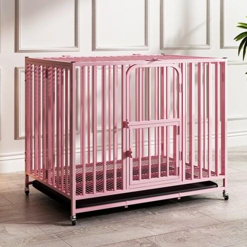 Full Square Tube Folding Indoor Large Dog Dog Cage Medium-sized Dog with Toilet Labrador Golden Retriever Samoyed Pet