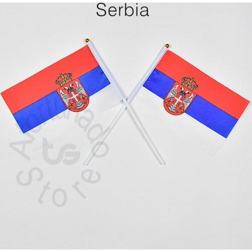 Serbia 14*21cm flag Banner hand waving National flag Home Decoration flag banner