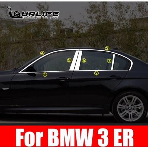 Stainless Steel Window Pillar Posts Cover Trim Car Sticker Accessories for BMW 3 Series ER E90 2005-2012