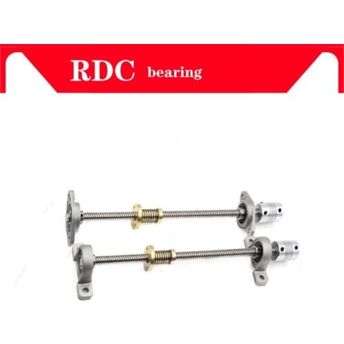 T8 Lead screw Trapezoidal 1000MM8mm + Anti-Backlash Nut + KP08 or KFL08 bearing Bracket +Flexible Coupling for 3D printer&CNC