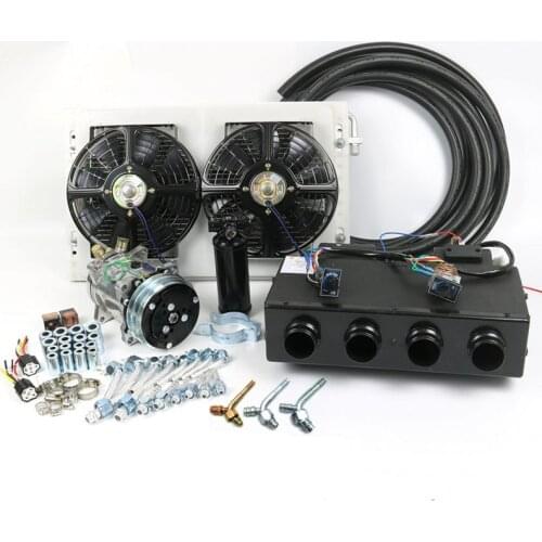 Universal 12V 24V A/C Air Conditioning Evaporator kit for Muscle Car Truck Van Tractor Digger Motorhome Conditioner