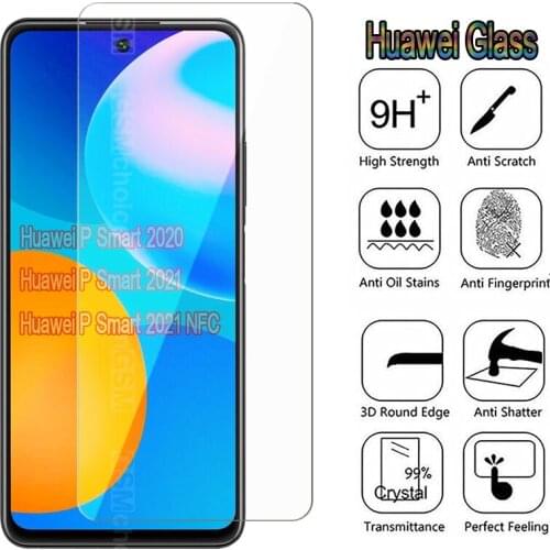 Glass For Huawei P Smart 2019 2020 2021 NFC Cover Phone Front Screen Protective Film Scratch Explosion Proof 9H Tempered Glass