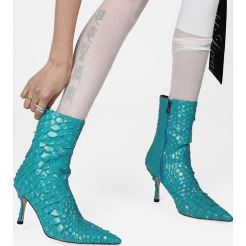 New Ankle Boots For Women Pointed Toe Stiletto High Heels Side Zipper Winter Shoes Women Botines Mujer Fashion botas de mujer