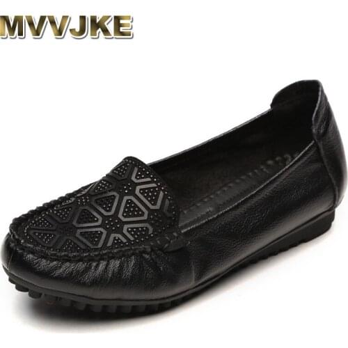MVVJKE Women Leatherless Casual Leather Soft Flats Low Heel Loafers Boat Shoes Ladies Soft Sole Round Toe Lazy Flats
