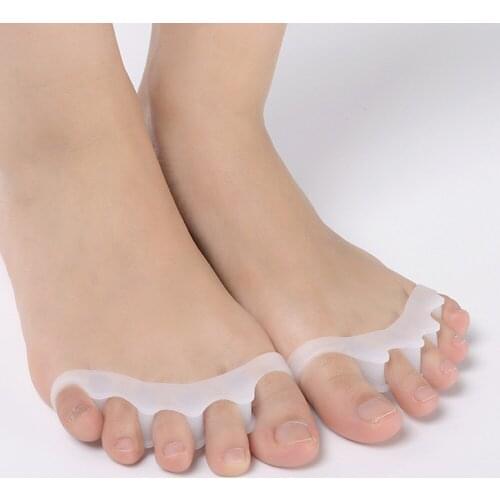 1Pair Toe Silicone Corrector Spacer Separator Straightener Spreader Covering Bunion Flexible Touch Comfort Washable Foot Care