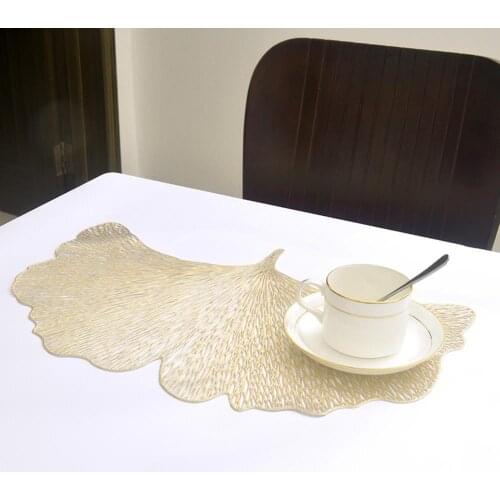 1PCS Gingko Leaf Design Kitchen Placemat Mat Bowl Anti-Slip Pad Coaster Party Decor Table Decoration Tableware Home Decor