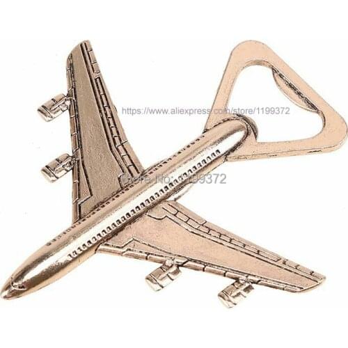 200pcs Aluminum Alloy Bottle Antique Plane Shape beer Bottle Opener Wedding Birthday Gift Favor Airplane Openers