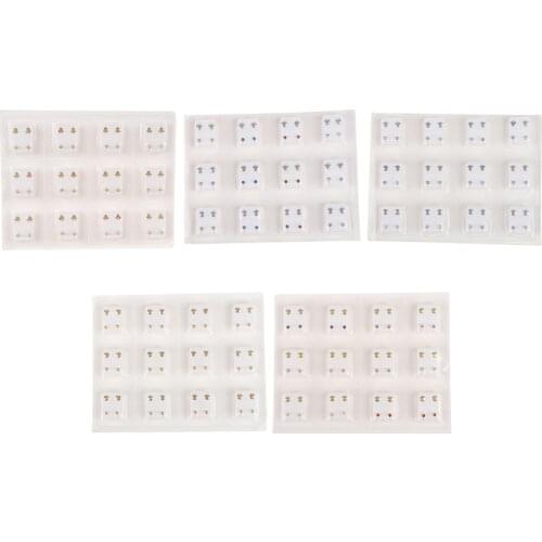 24pcs=12Pairs Surgical Steel Ear Studs Earrings Set Medical Earrings Piercing Tool Kits Women Jewelry Piercing Stud Earring