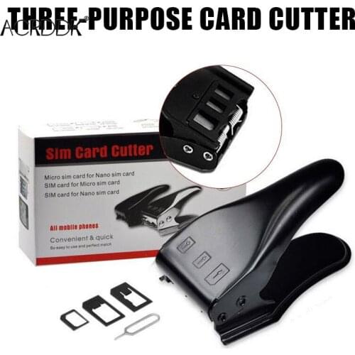 3 In 1 Micro/Standard to Nano SIM Card Cutter Tool for Apple iPhone 6/7/8 Samsung Smart Phone Accessories FC