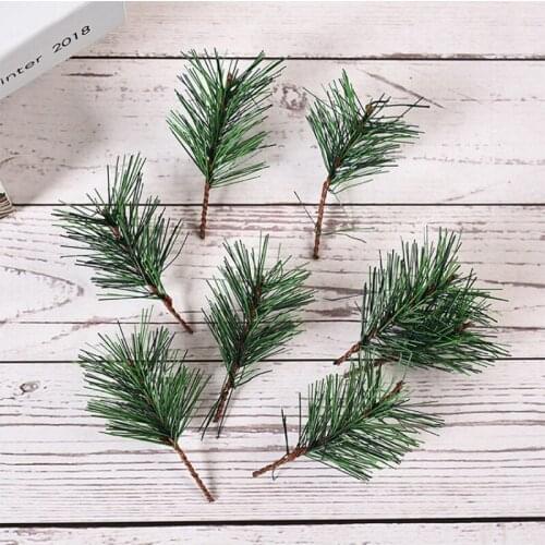 50Pcs Artificial Plants Pine Tree Branch Christmas Pine Branch Decoration Simulation Cutting Plant Wedding Home Tree Decor