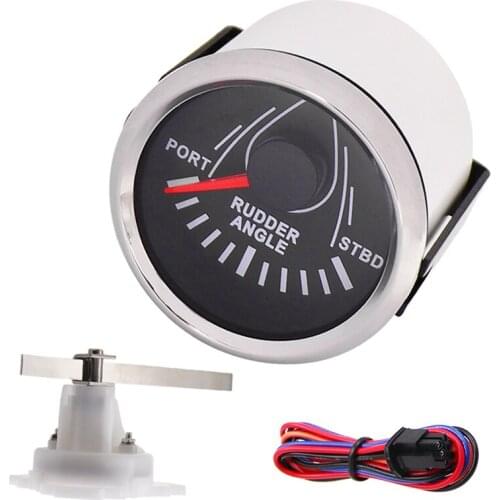 52mm 12/24V Boat Rudder Angle Indicator Gauge Meter With Mating Sensor for Stainless Steel Marine Navigate Yacht