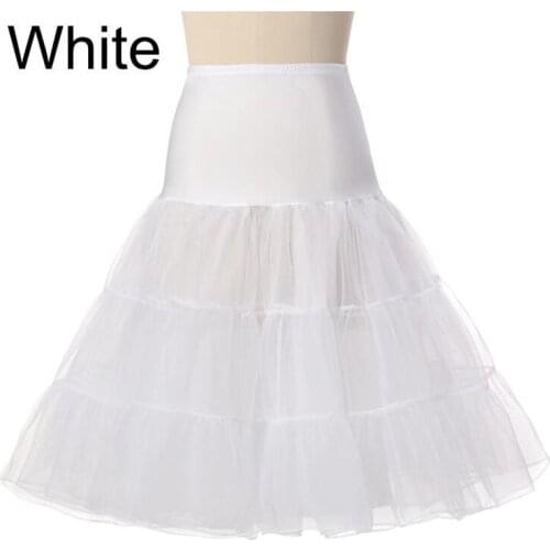 White Short Women Tulle Halloween Petticoat Crinoline Vintage Wedding Bridal Petticoat Underskirt Ladies Girls Rockabilly Tutu