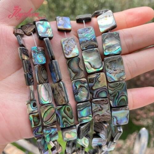8x12.12x16mm Rectangle Multicolor Abalone Shell Beads Loose Natural Stone Beads For DIY Bracelet Necklace Jewelry Making Str 15"