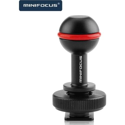 Diving Cold Shoe 1" Ball Mount Head Base Adapter Connector for Underwater Camera Waterproof Housings Case Video/Flash/Strobe