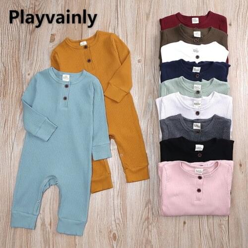 Baby Romper Spring Autumn long Sleeve Boy Girl Pure color Jumpsuit Overalls Baby Clothes E100251