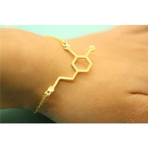 Geometric shape Formula Hormone Dopamine Molecule Bracelets Hormone Serotonin Chemical Molecules 5-ht Bracelets Nurse Jewelry