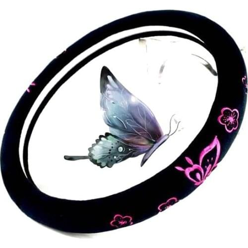 Comfort Grip Steering Wheel Cover - Rubber (Butterfly Pink)