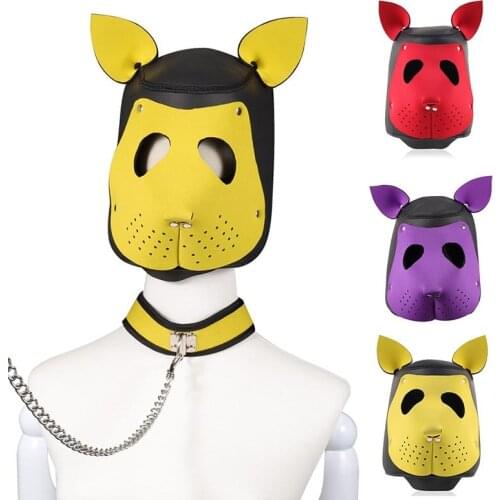 Adult Leather Head Bondage Hood Bdsm Lingerie Sex Toys Tools for Couples Woman Cosplay Accessories Mask for Face Striper Clothes