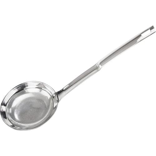 Kitchen Hot Pot Fat Skimmer Spoon Stainless Steel Fine Mesh Food Strainer